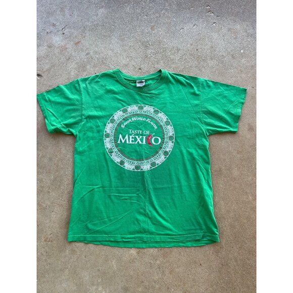 Vintage Taste Of Mexico Green Graphic T-Shirt Fruit Of The Loom L C4 - Picture 1 of 6